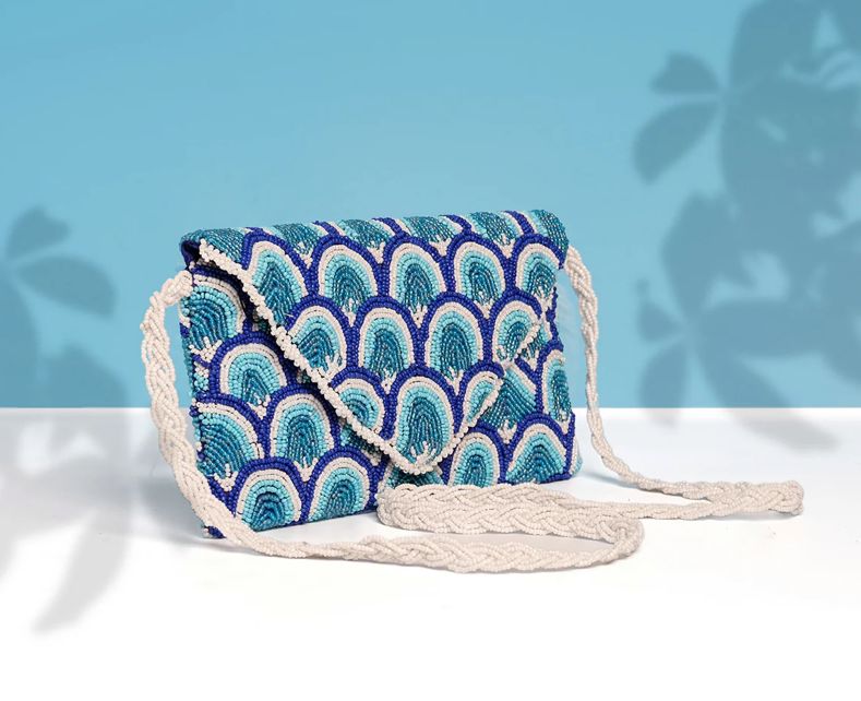 Blue paradise Handembroidered Bag