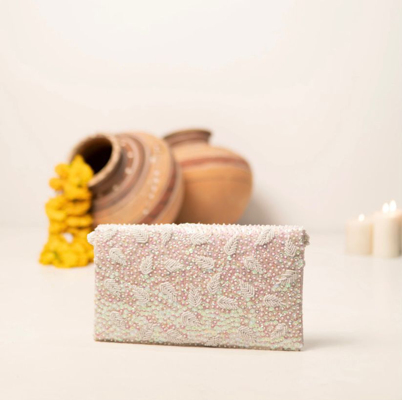 Bonjour / luxurious/ handembriodered clutch