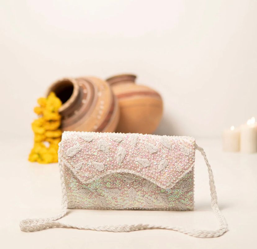 Bonjour / luxurious/ handembriodered clutch