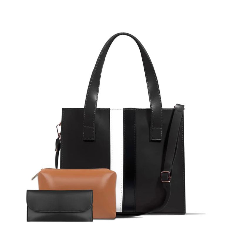 BLEND 3 PCS BLACK TOTE BAG