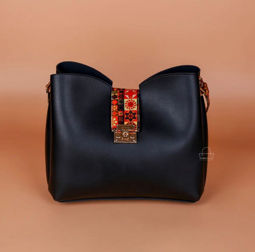 CLASSY 2 PCS BLACK SHOULDER BAG