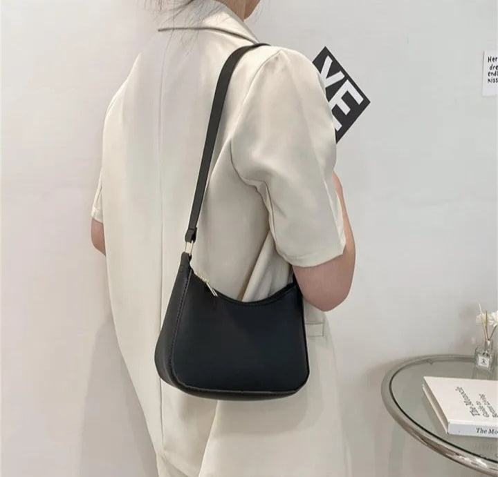 Black Half Moon Crossbody Bag