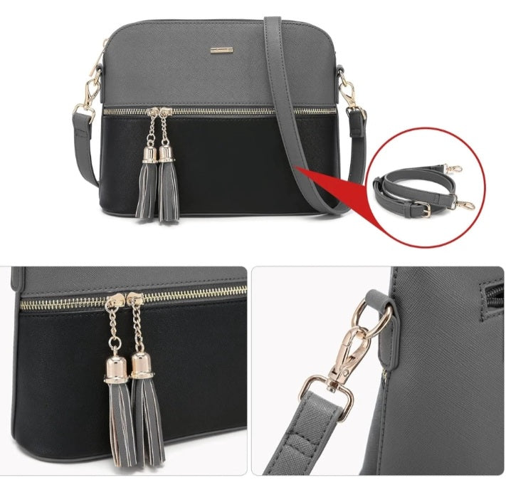 Dream Grey and Black 3 Piece Handbag