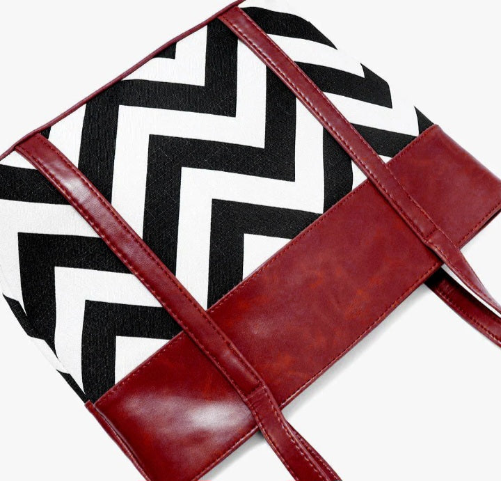 Wave Maroon Tote Bag