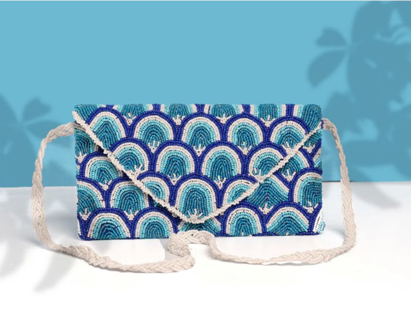 Blue paradise Handembroidered Bag