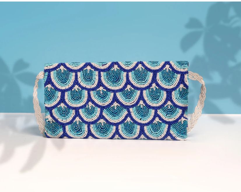 Blue paradise Handembroidered Bag
