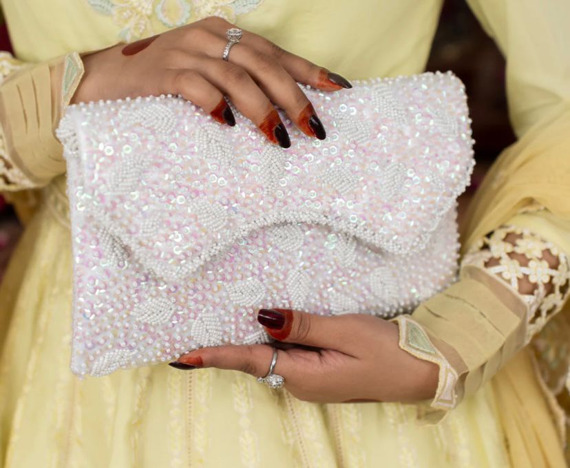 Bonjour / luxurious/ handembriodered clutch