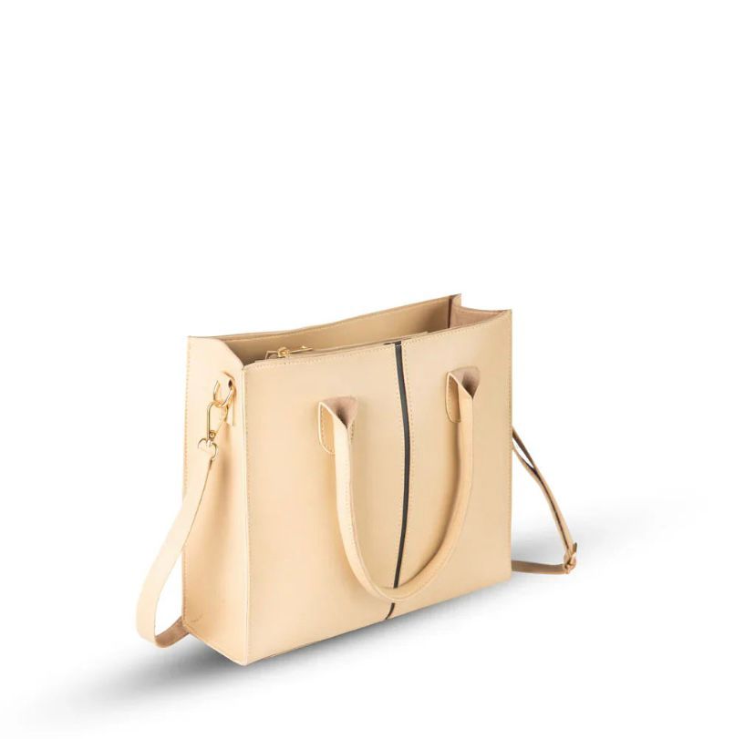 MINIMALIST LUXE BEIGE TOTE BAG