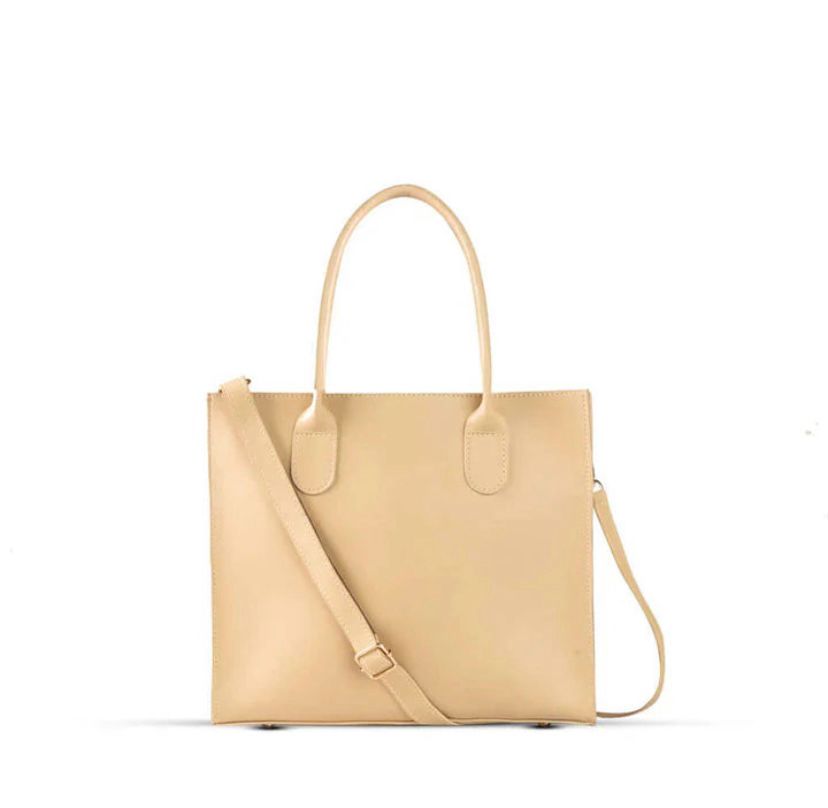 MINIMALIST LUXE BEIGE TOTE BAG