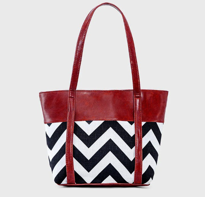 Wave Maroon Tote Bag