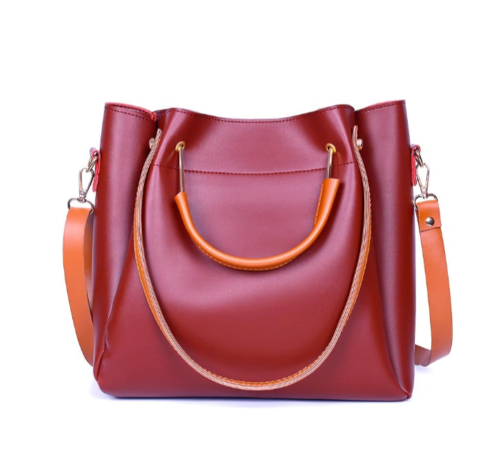 Daily Double Strap Maroon Handbag
