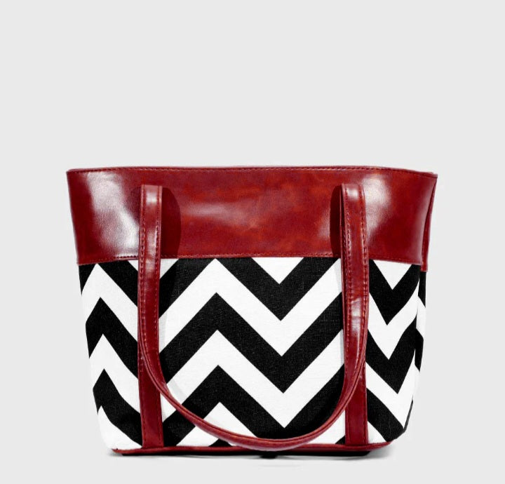 Wave Maroon Tote Bag