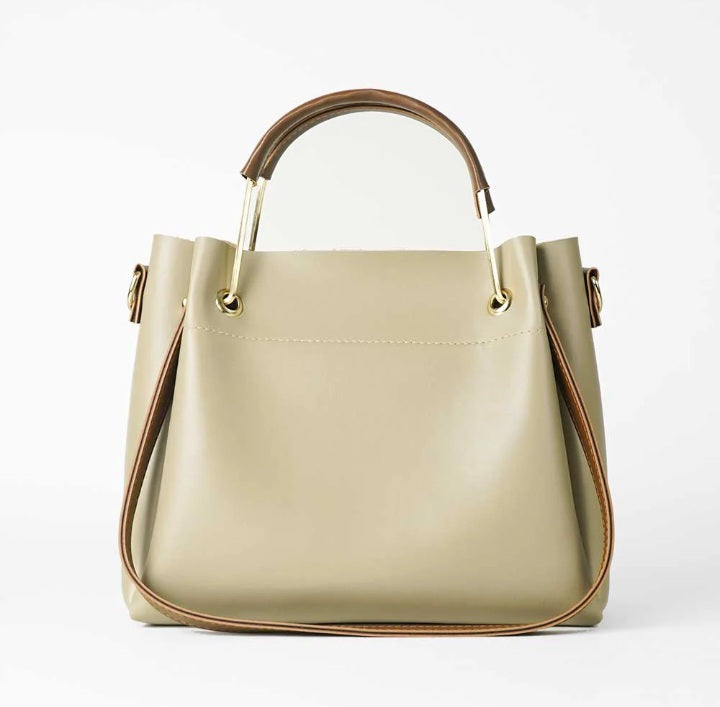 Emerald set of 2 Bag with pouch (Beige)