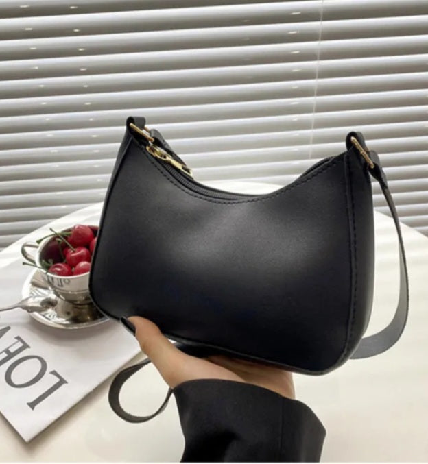 Black Half Moon Crossbody Bag
