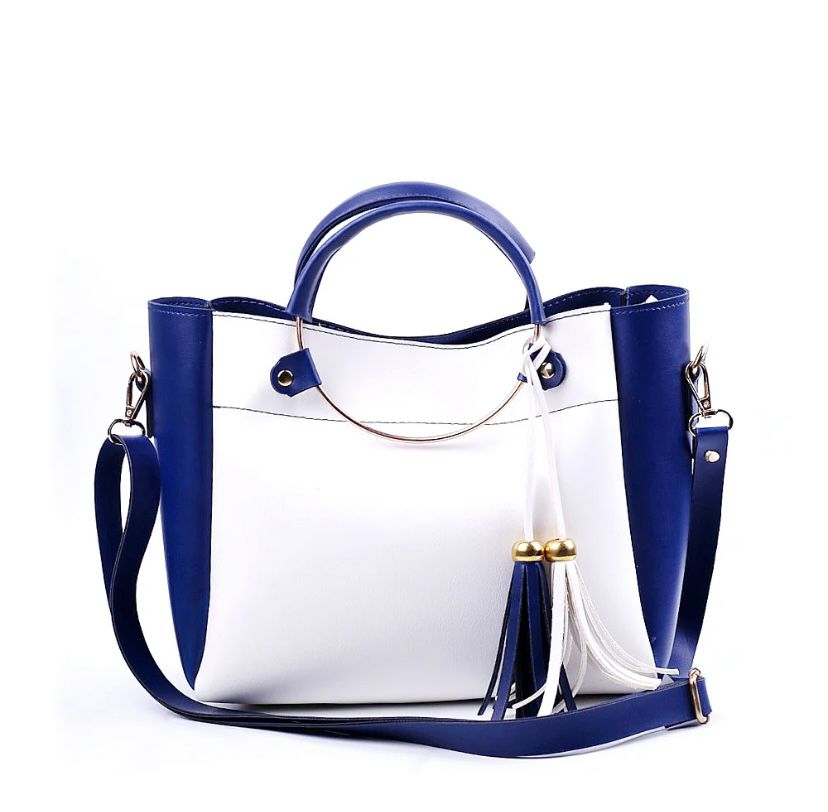 ICONIC BLUE AND WHITE HANDBAG