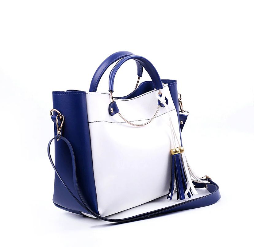 ICONIC BLUE AND WHITE HANDBAG