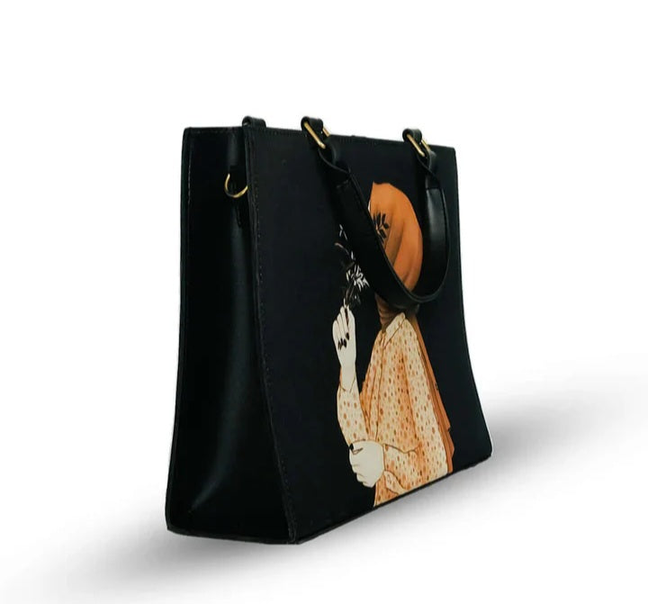 Hijab Girl Black Canvas Tote Bag