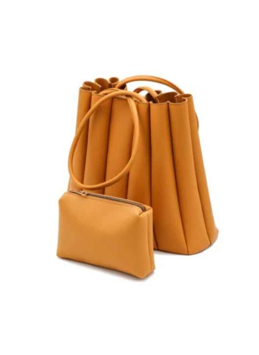 Pleated Tote- Lemon Yellow -
sumhil.store