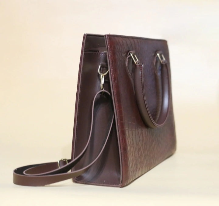 Croc Wine Red Luxe 2 Pcs Tote Set